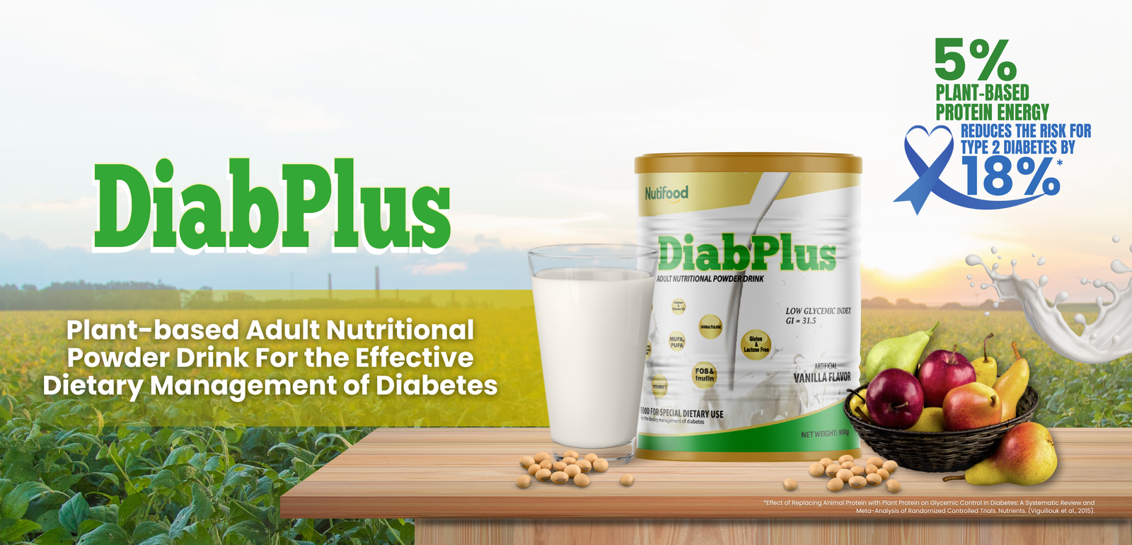 DiabPlus Adult Nutritional Powder Drink for the Effective Dietary Management of Diabetes